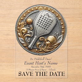Invitaciones Acrílicas Pickleball Event Party Invitation