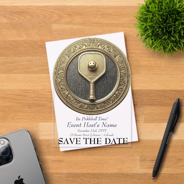 Invitaciones Acrílicas Pickleball Event Party Invitation (Insitu (Tarjeta de Invitación))
