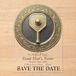 Invitaciones Acrílicas Pickleball Event Party Invitation