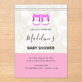 Invitaciones Acrílicas Pink Baby Shower Invitation – Custom Baby Girl
