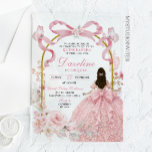 Invitaciones Acrílicas Pink Bow Coquette Butterfly Quinceañera<br><div class="desc">Pink Bow Coquette Butterfly Quinceañera Acrylic Invitation,  Blush Pink Floral Dress Quinceañera Invitation,  Blush Pink Mis Quince Anos XV Invitaciones de Acrilico</div>