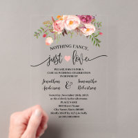 Pink Floral Nothing Fancy Just Love Elopement