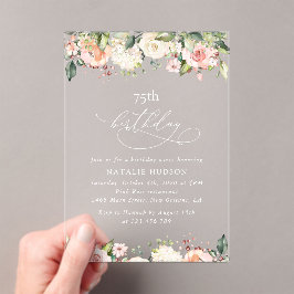 Invitaciones Acrílicas Pink Flowers, White Flowers, Boho, Birthday
