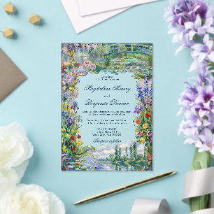 Invitaciones Acrílicas Pinturas Artísticas de Monet Florales Colorido Jar