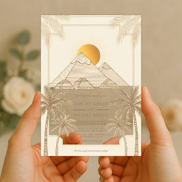 Invitaciones Acrílicas Pirámides Retro De La Boda De Destino De Giza Egip