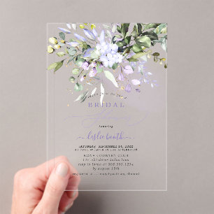 Invitaciones Acrílicas PixDezines Desayuno Nupcial de Eucalipto Morado