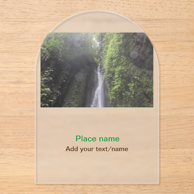 Invitaciones Acrílicas playa de agua océano playa añadir nombre de sitio  (Anverso)