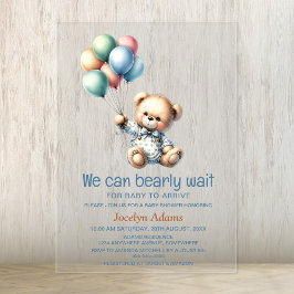 Invitaciones Acrílicas Podemos Esperar Baby Shower