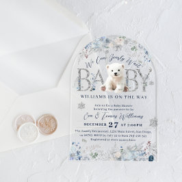 Invitaciones Acrílicas Podemos Esperar El Invierno Con Bebé