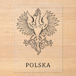 Invitaciones Acrílicas Poland's White Eagle Contemporary State Emblem 