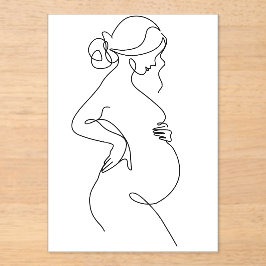 Invitaciones Acrílicas Póster de dibujo de arte abstracto minimalista mod
