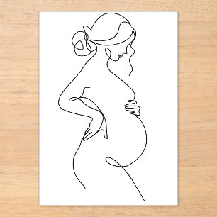 Invitaciones Acrílicas Póster de dibujo de arte abstracto minimalista mod