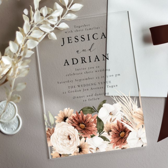 Invitaciones Acrílicas Preciosa Boda Moderna Boho (Subido por el creador)