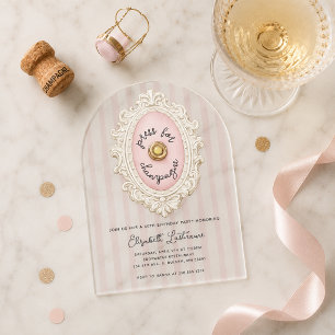 Invitaciones Acrílicas Prensa Caprichosa para Cumpleaños de Champán