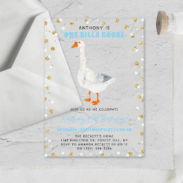 Invitaciones Acrílicas Primer cumpleaños de un chico groso y tonto