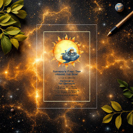 Invitaciones Acrílicas Primer viaje alrededor del Fiesta del primer cumpl