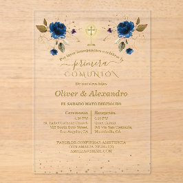Invitaciones Acrílicas  Primera Comunión Boys Twin First Holy Communion