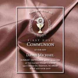 Invitaciones Acrílicas primera comunión católica Eucaristía