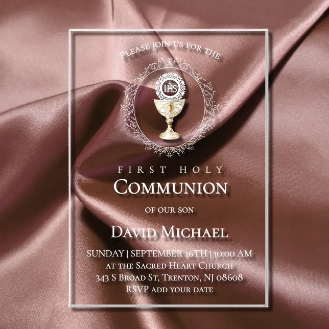 Invitaciones Acrílicas primera comunión católica Eucaristía (Subido por el creador)