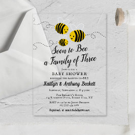 Invitaciones Acrílicas Pronto Será Una Familia De Tres | BABY SHOWER