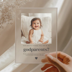 Invitaciones Acrílicas Propuesta de Foto para Padrinos