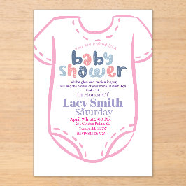 Invitaciones Acrílicas Psalm 9:2 Girl Baby Shower Invitation