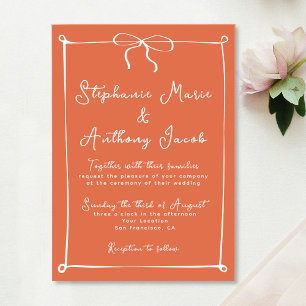 Invitaciones Acrílicas Puesta de sol italiana caprichosa con boda de lazo