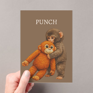 Invitaciones Acrílicas Punch Monkey Funny Notebook | Cute Cartoon Monkey