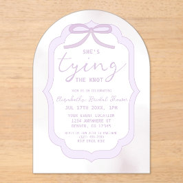 Invitaciones Acrílicas Purple Bow Watercolor Bridal Shower
