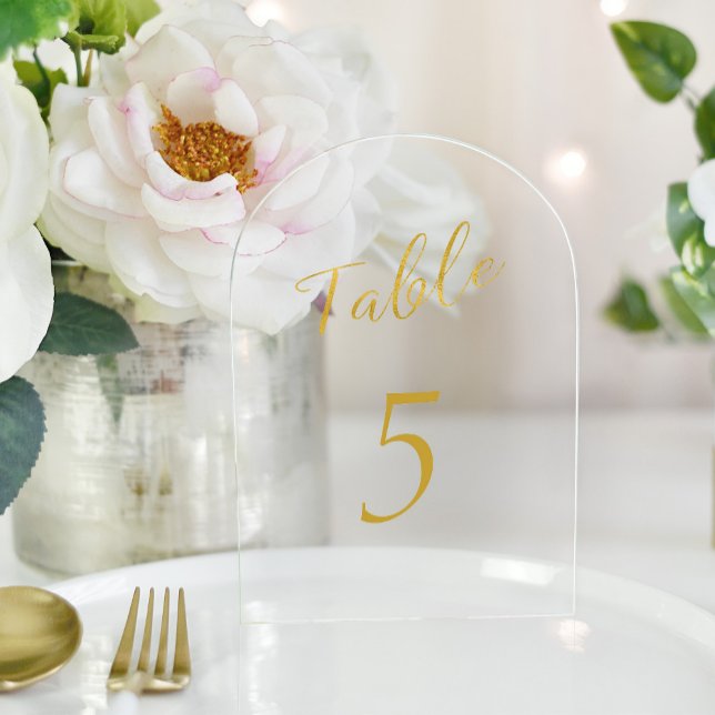 Invitaciones Acrílicas purpurina de oro boda número de tabla acrílico ele (Subido por el creador)