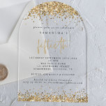 Invitaciones Acrílicas Purpurina de Oro Fronteras Fiesta de los 50 Años<br><div class="desc">El Purpurina de Oro Bordea La Fiesta De 50 Años. ¡Un toque brillante para su 50° festejo con este falso diseño de frontera purpurina! La palabra Cincuenta está en un guión elegante y personaliza fácilmente el resto de las palabras según sea necesario.</div>