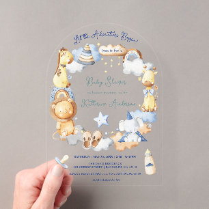 Invitaciones Acrílicas Que comience la aventura Juguete para niño Baby Sh