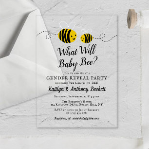 Invitaciones Acrílicas Qué será la fiesta de revelación de género de Baby