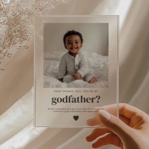Invitaciones Acrílicas ¿Quieres Ser el Padrino Propuesta de Foto