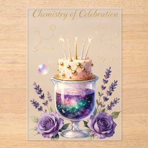 Invitaciones Acrílicas Química Frasco de Celebración de Cumpleaños y arre