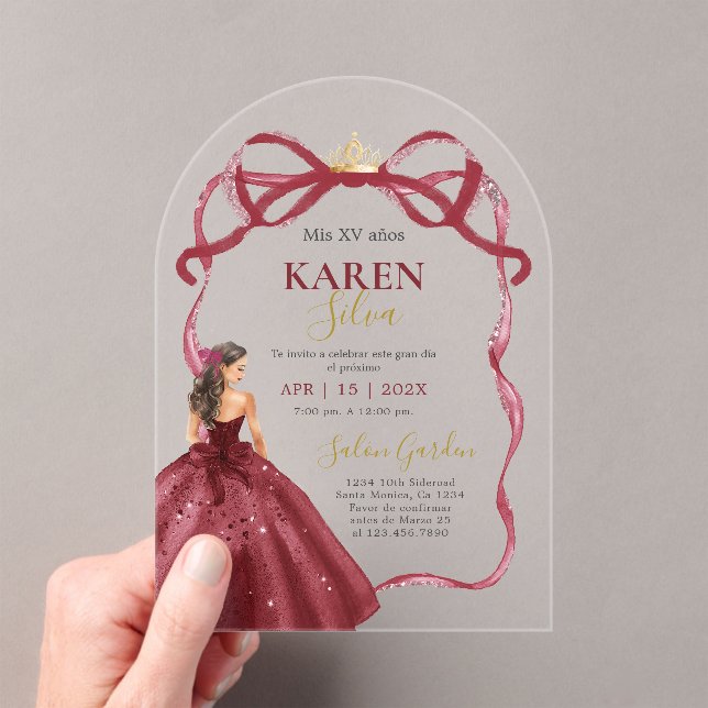 Invitaciones Acrílicas Quinceanera Acrylic Invitation (Insitu (portátil))