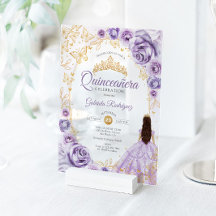 Quinceañera Lila Dorado Floral