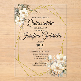 Invitaciones Acrílicas Quinceanera Magnolia