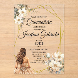 Invitaciones Acrílicas Quinceanera Magnolia