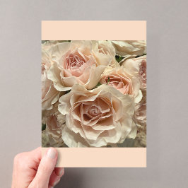 Invitaciones Acrílicas Ramo de Rosas Románticas Rosadas en Acrílico Trans