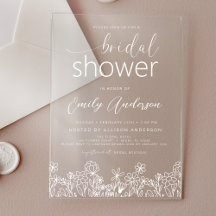 Ramo Silvestre Dibujado a Mano Bridal Shower Elega