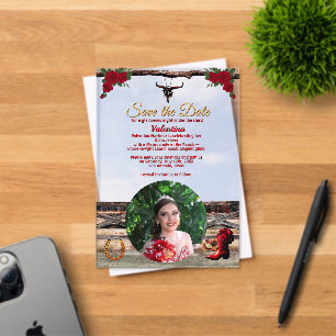 Invitaciones Acrílicas Ranch Masquerade Quinceañera Foto y Nombre Persona