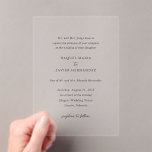 Invitaciones Acrílicas Raquel Classic Elegant Wedding<br><div class="desc">Elegante invitación acrílica de bodas con un diseño sencillo y clásico con fuentes serif tradicionales y elegantes de escritura.</div>