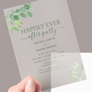 Invitaciones Acrílicas Recepción de Boda de Eucalipto