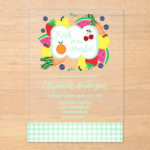 Invitaciones Acrílicas Recién Salida del Mercado Despedida de Soltera