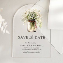 Recuerdo de boda en tarro de mason Baby's Breath