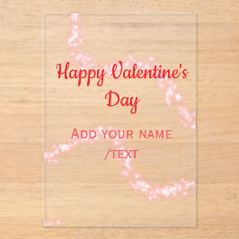 Invitaciones Acrílicas Red glitter lines happy Valentine's day spiral nam
