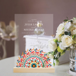 Invitaciones Acrílicas Regal Majestic Festival Elegance Mandala Boda