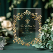 Relieve metalizado dorado elegante Boda victoriano