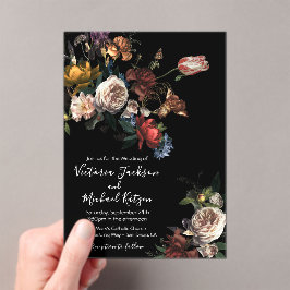 Invitaciones Acrílicas Rembrandt Floral Dark & Moody Boda